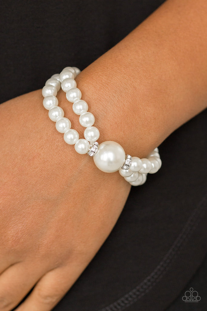 Romantic Redux - White Pearl Bracelet-Paparazzi