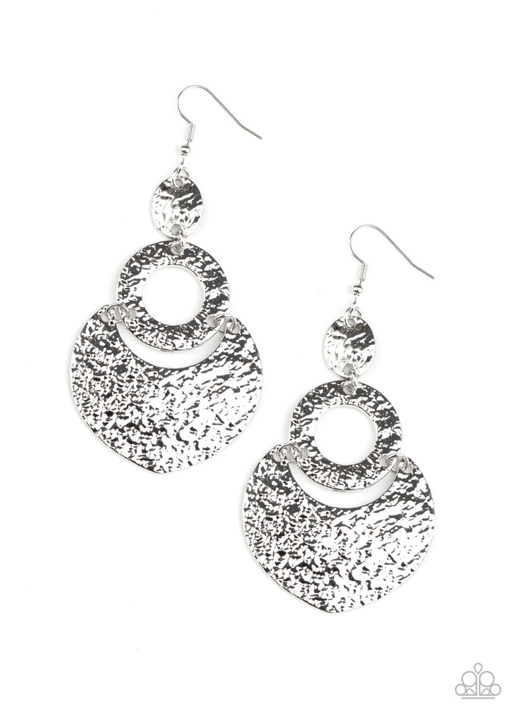 Shimmer Suite - Silver Earring-Paparazzi