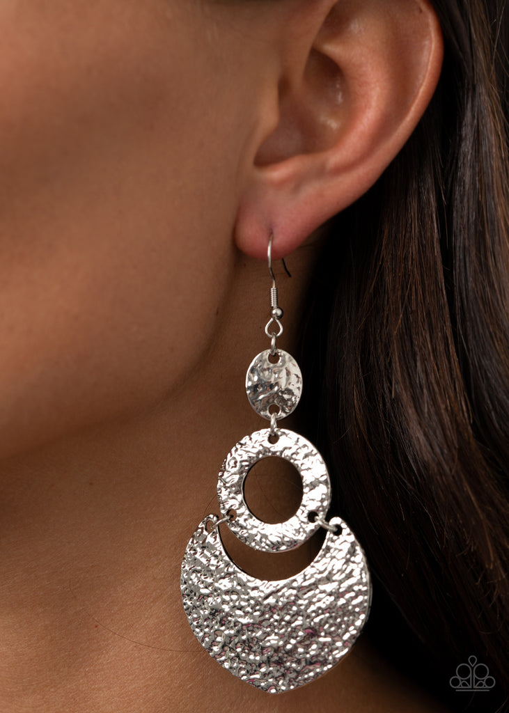 Shimmer Suite-Silver Paparazzi Earrings - The Sassy Sparkle