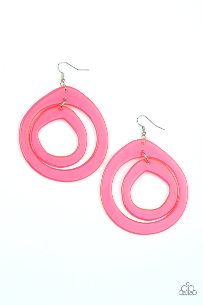 Show Your True NEONS-Pink  Earring-Acrylic-Paparazzi - The Sassy Sparkle
