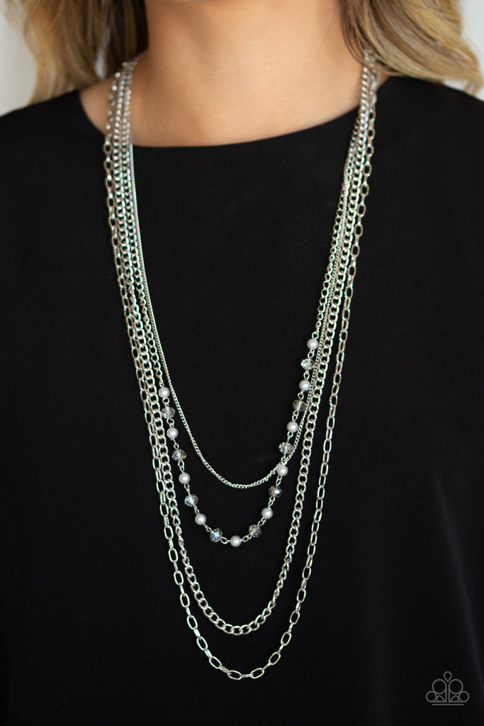 SoHo Sophistication - Silver Pearl Necklace-Paparazzi