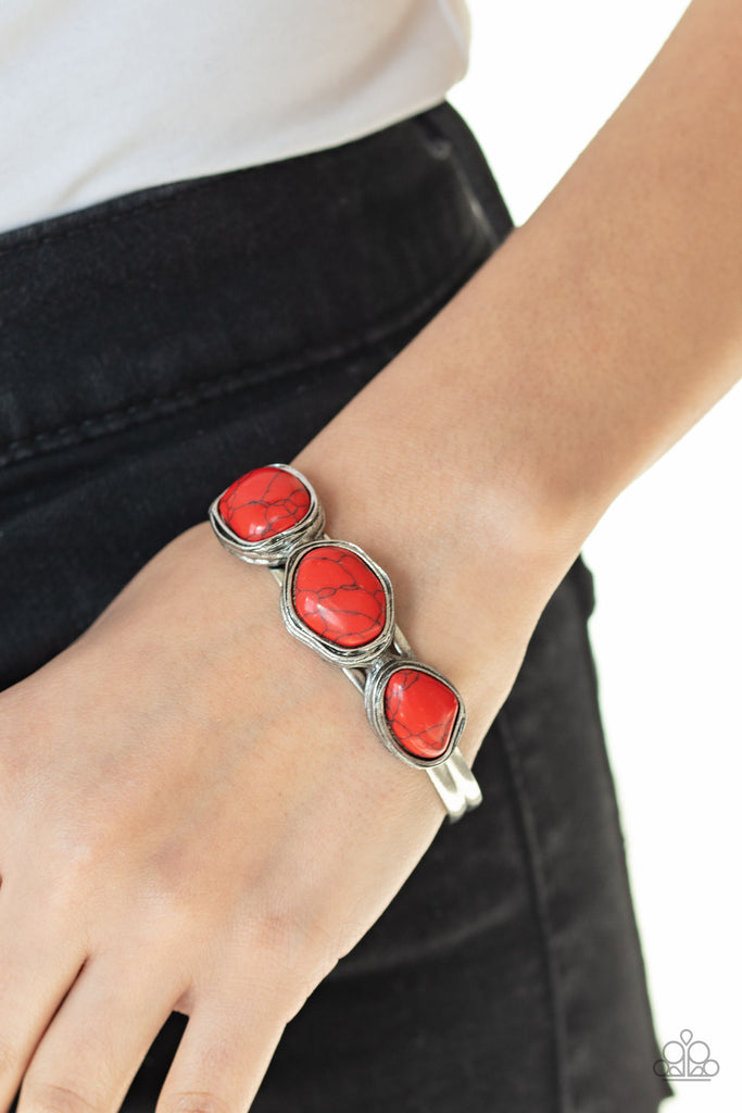 Paparazzi-Stone Shop-Red Cuff Bracelet - The Sassy Sparkle