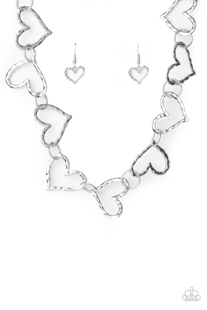 Vintagely Valentine - Silver Choker Necklace-Paparazzi