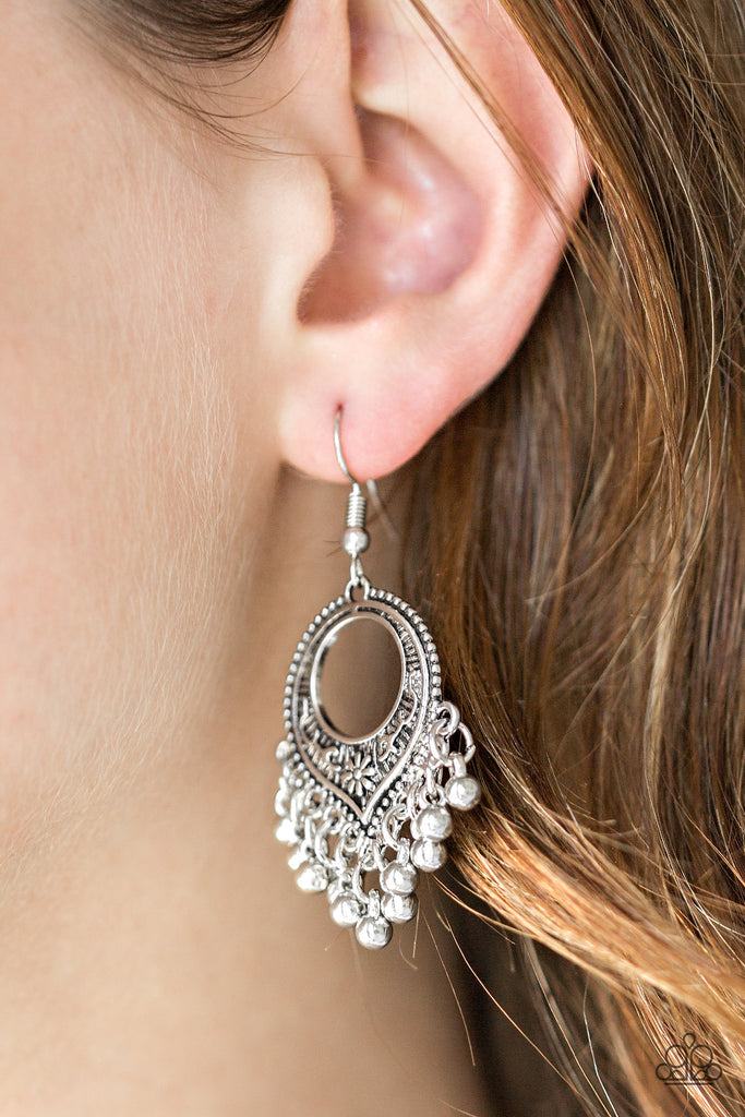 Paparazzi-On a Wing and A Prairie-Silver Bead Fringe Earrings - The Sassy Sparkle