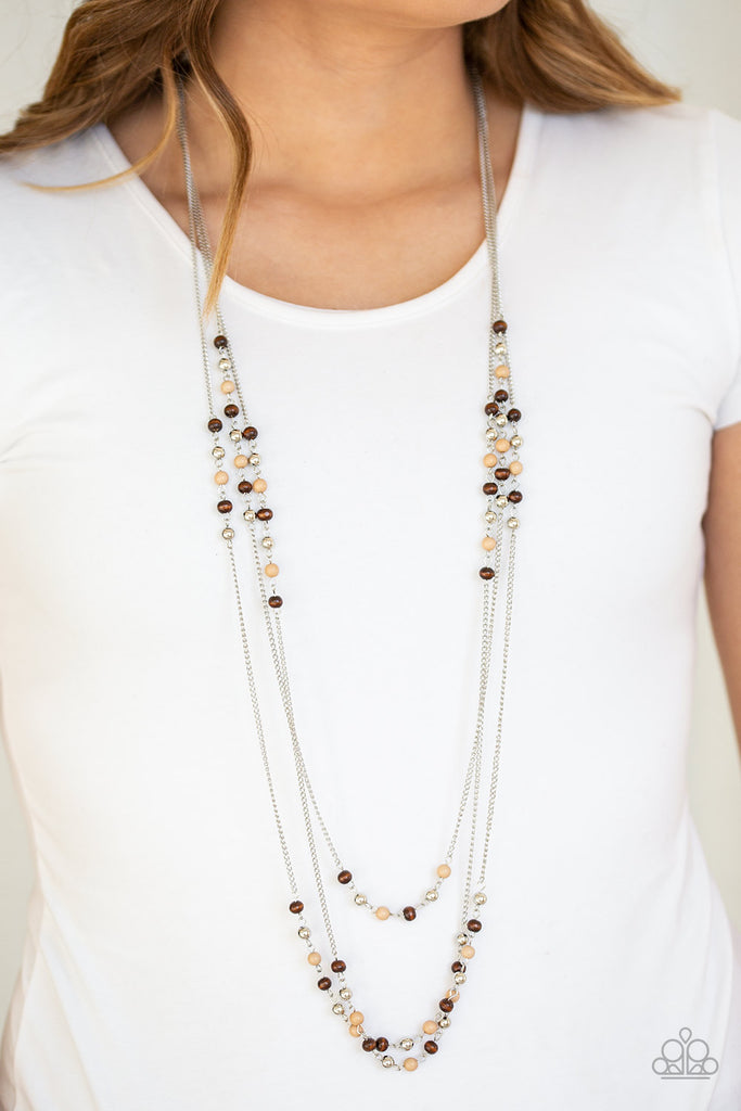 Seasonal Sensation - Brown Necklace-Paparazzi