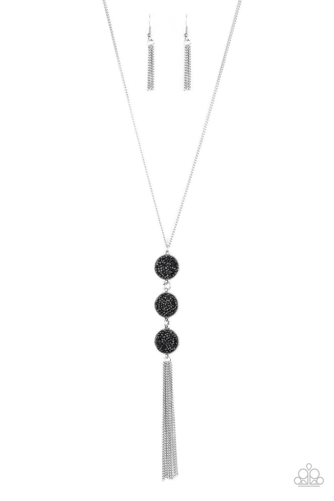 Triple Shimmer - Black Necklace-Paparazzi - The Sassy Sparkle