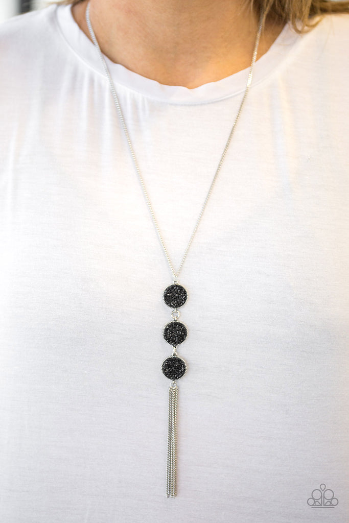 Triple Shimmer - Black Necklace-Paparazzi