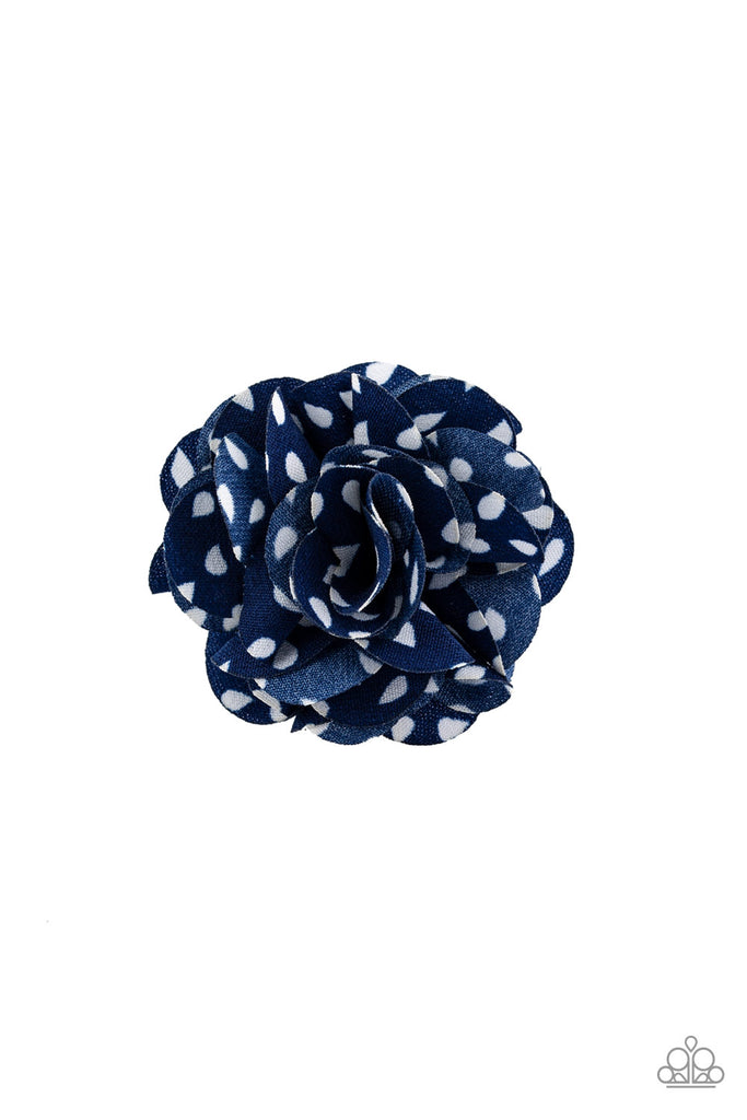 Tiny Tea Roses - Blue Starlet Shimmer Hair Clip-Paparazzi