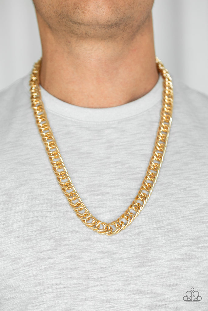 Omega - Gold Urban Necklace-Paparazzi