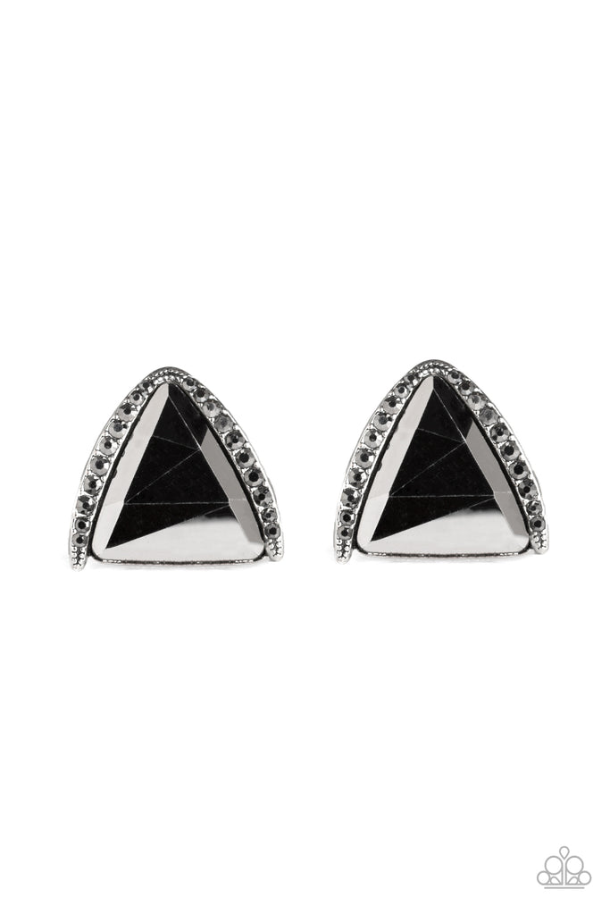 Exalted Elegance - Silver Post Earring-Paparazzi