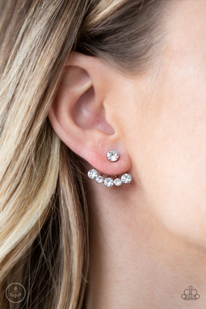 Jeweled Jubilee - White Earring-Paparazzi