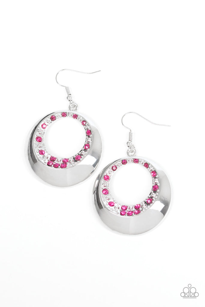 Ringed In Refinement - Pink Earring-Paparazzi - The Sassy Sparkle