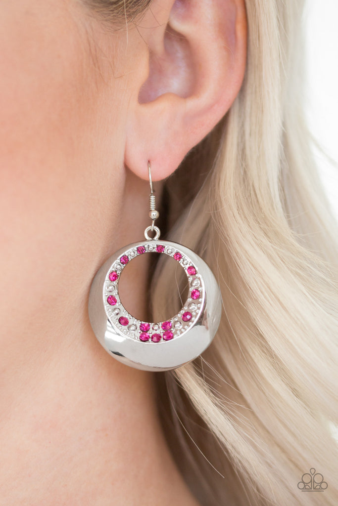 Ringed In Refinement - Pink Earring-Paparazzi