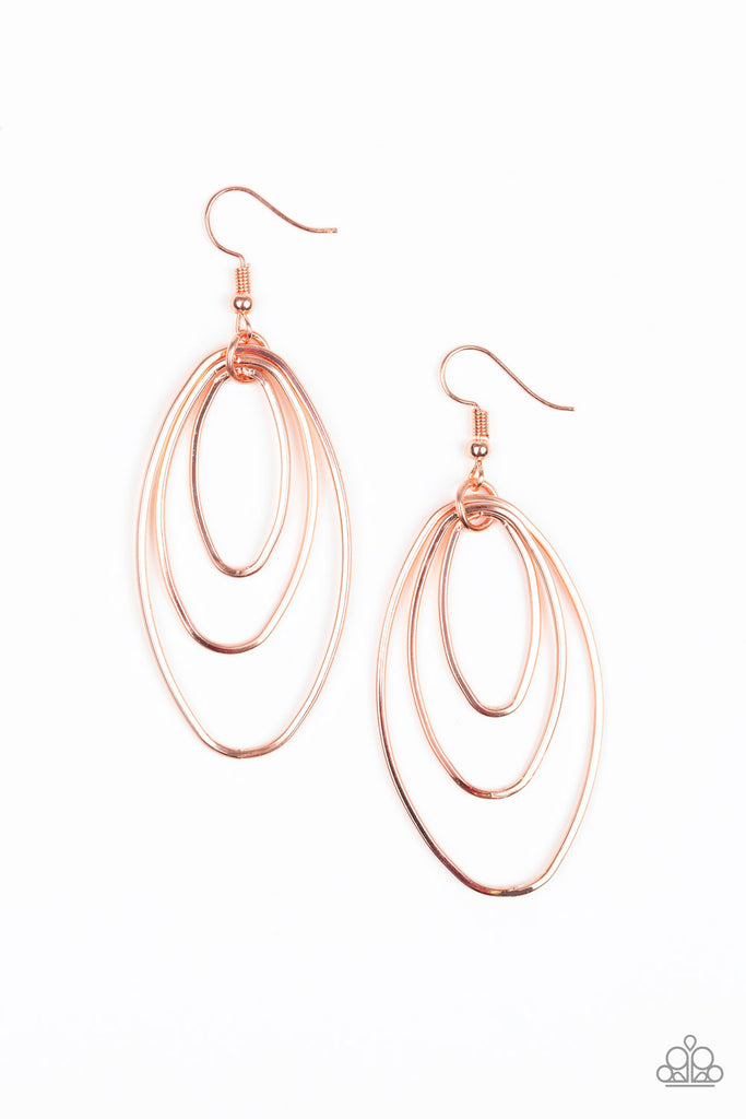 All OVAL The Place - Copper Earring-Paparazzi