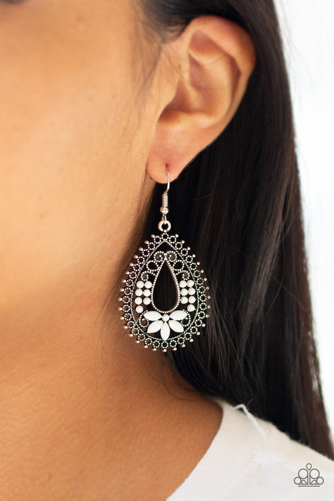 Atta-GALA - White Earring-Paparazzi