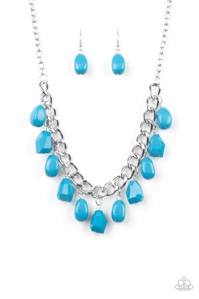 Take The COLOR Wheel! - Blue Necklace-Paparazzi