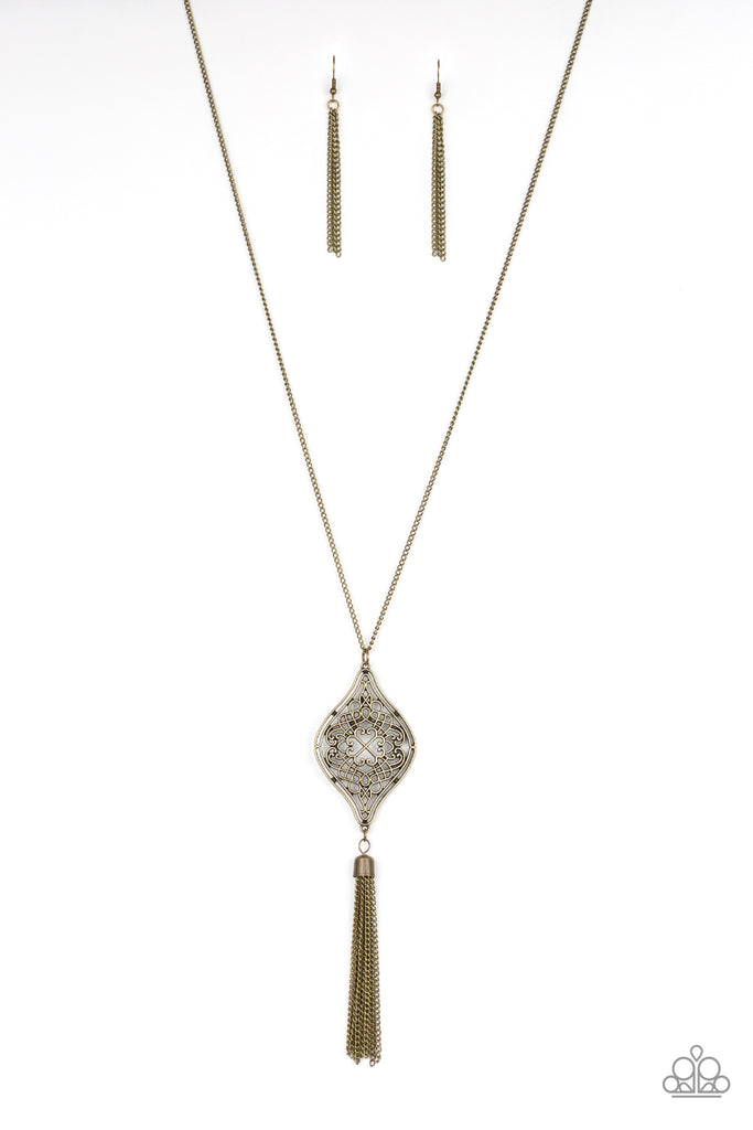 Totally Worth The TASSEL - Brass Necklace-Paparazzi