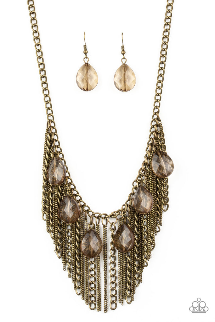 Vixen Conviction - Brass Necklace-Paparazzi - The Sassy Sparkle