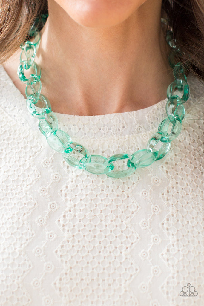 Ice Queen - Green Necklace-Paparazzi