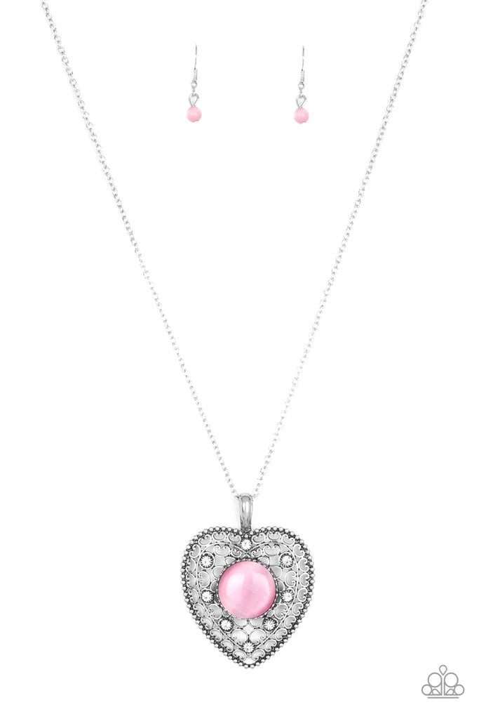 One Heart - Pink Necklace-Paparazzi