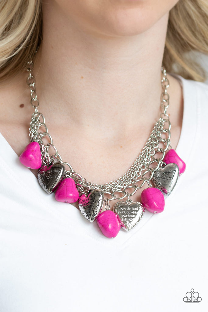 Change Of Heart - Pink Necklace-Paparazzi