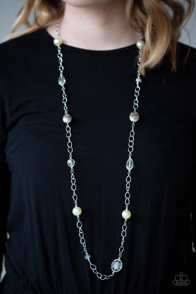 Only For Special Occasions - Yellow Pearl Necklace-Paparazzi
