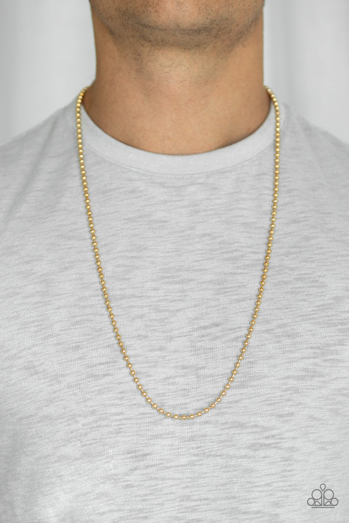 Mardi Gras Madness - Gold Urban Necklace-Paparazzi