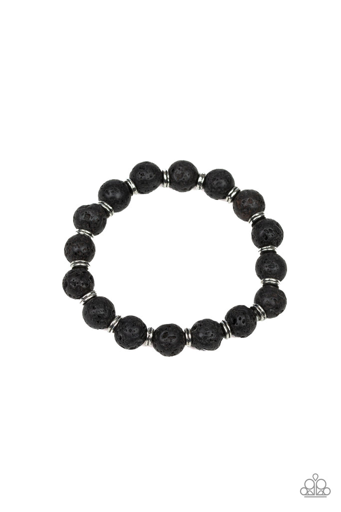 Luck - Black Urban Lava Bead Bracelet-Paparazzi - The Sassy Sparkle