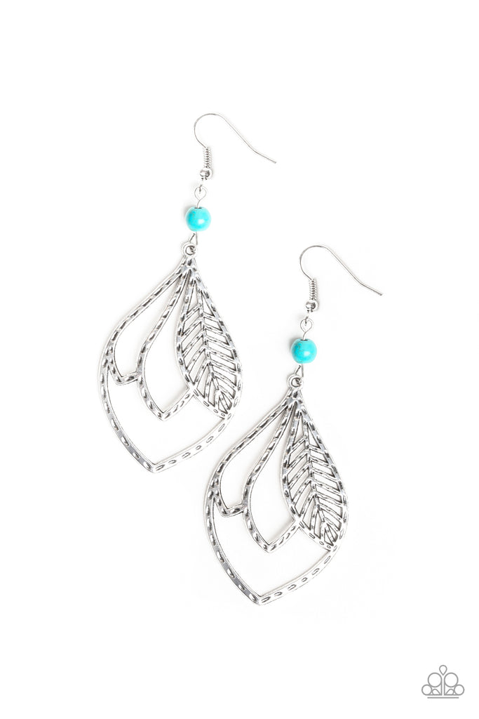 Absolutely Airborne - Blue Stone Earring-Paparazzi