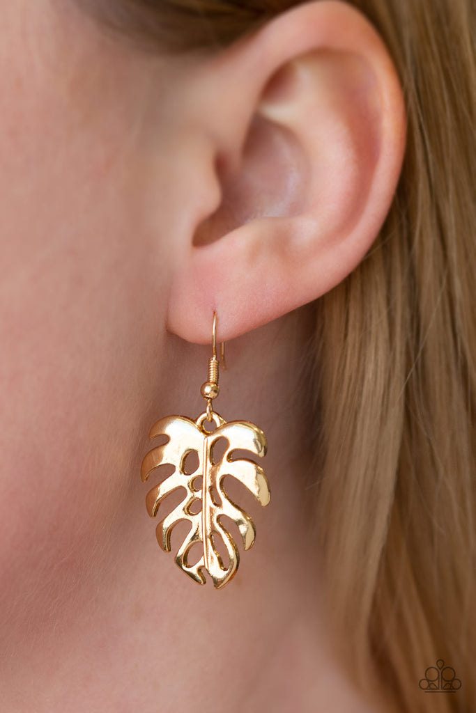 Desert Palms - Gold Earring-Paparazzi