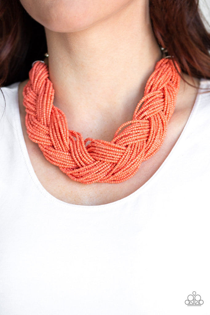 The Great Outback - Orange Necklace-Paparazzi