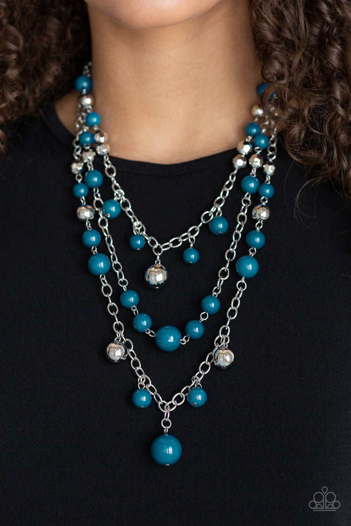 The Partygoer - Blue Necklace-Paparazzi