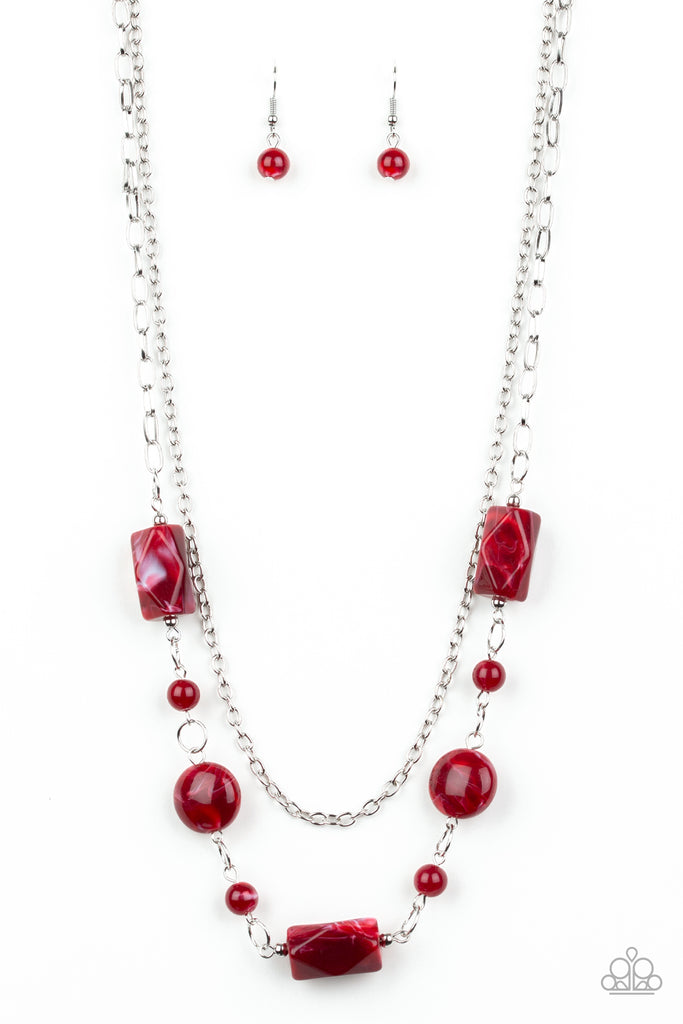 Colorfully Cosmopolitan - Red Necklace-Paparazzi - The Sassy Sparkle