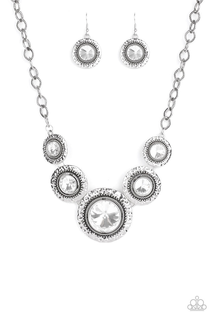 Global Glamour - White Necklace-Paparazzi - The Sassy Sparkle