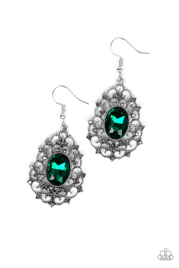 Regal Razzle - Green Earring-Paparazzi