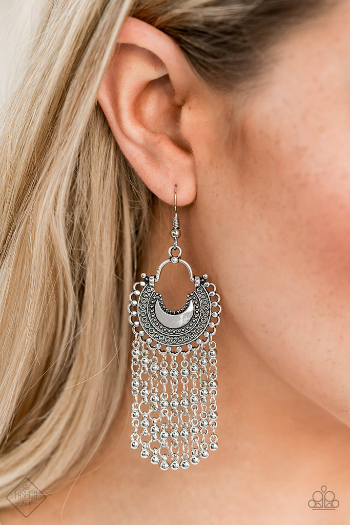 Paparazzi-Catching Dreams-Silver Earrings-Fringe - The Sassy Sparkle
