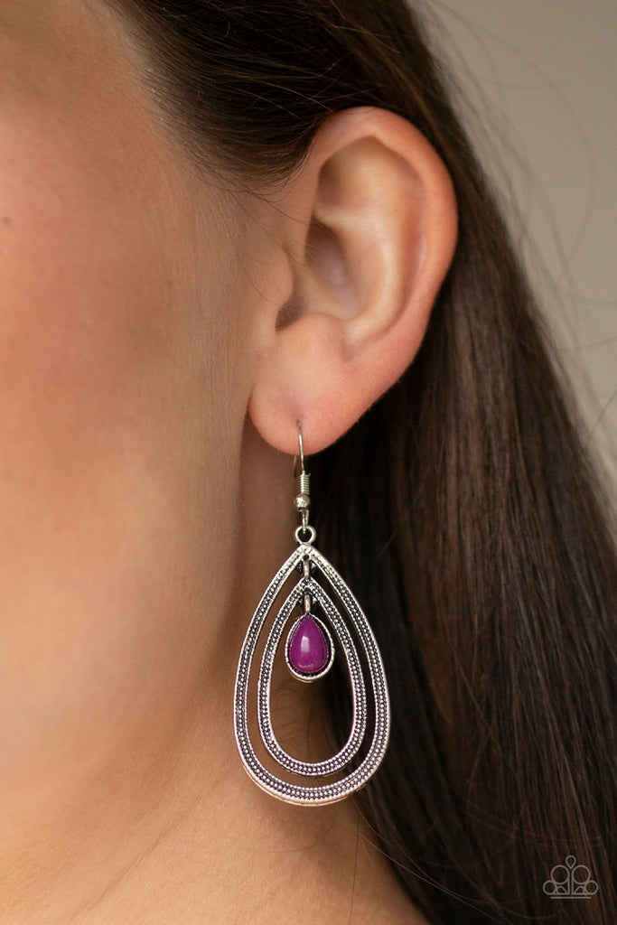 Drops of Color - Purple Earring-Paparazzi