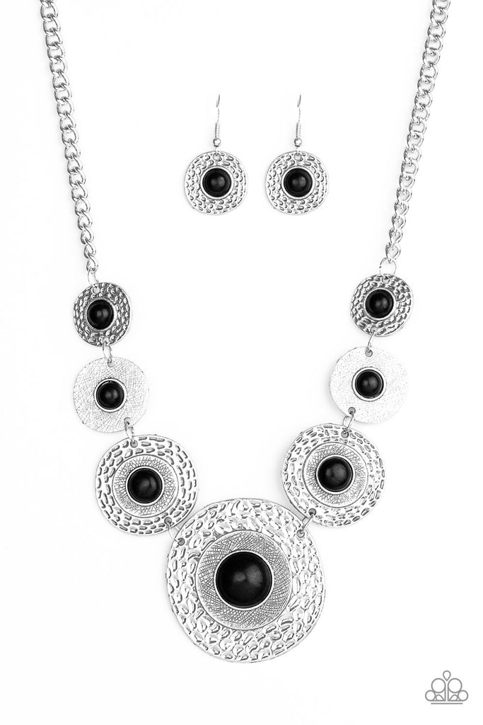 Tiger Trap - Black Stone Necklace-Paparazzi