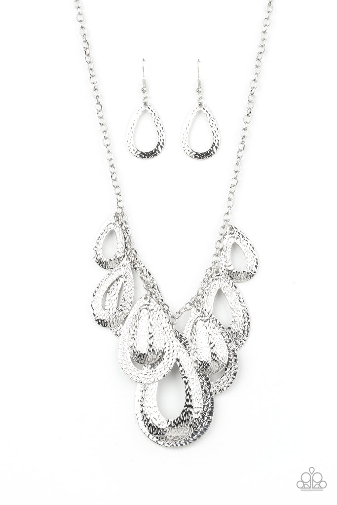 Teardrop Tempest - Silver Necklace-Paparazzi