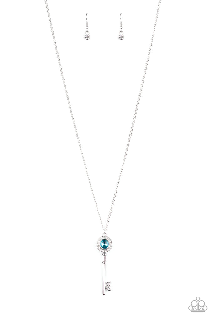 Secret Shimmer - Blue Necklace-Paparazzi