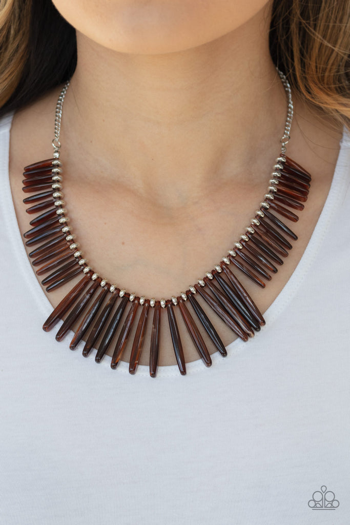 Out of My Element - Brown Necklace-Paparazzi