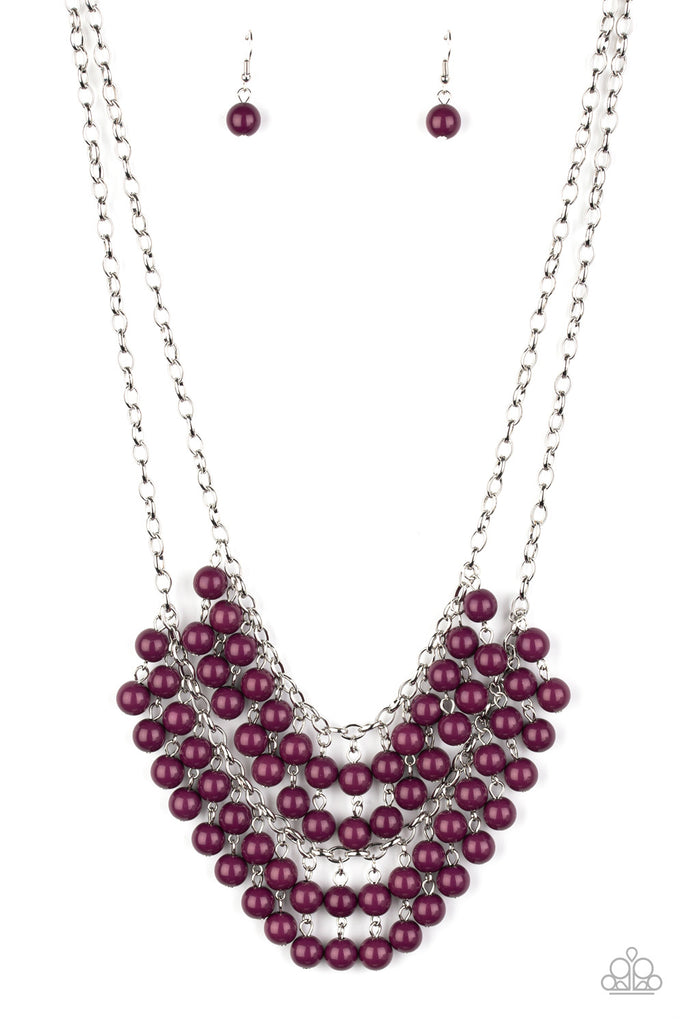 Bubbly Boardwalk - Purple Necklace-Paparazzi