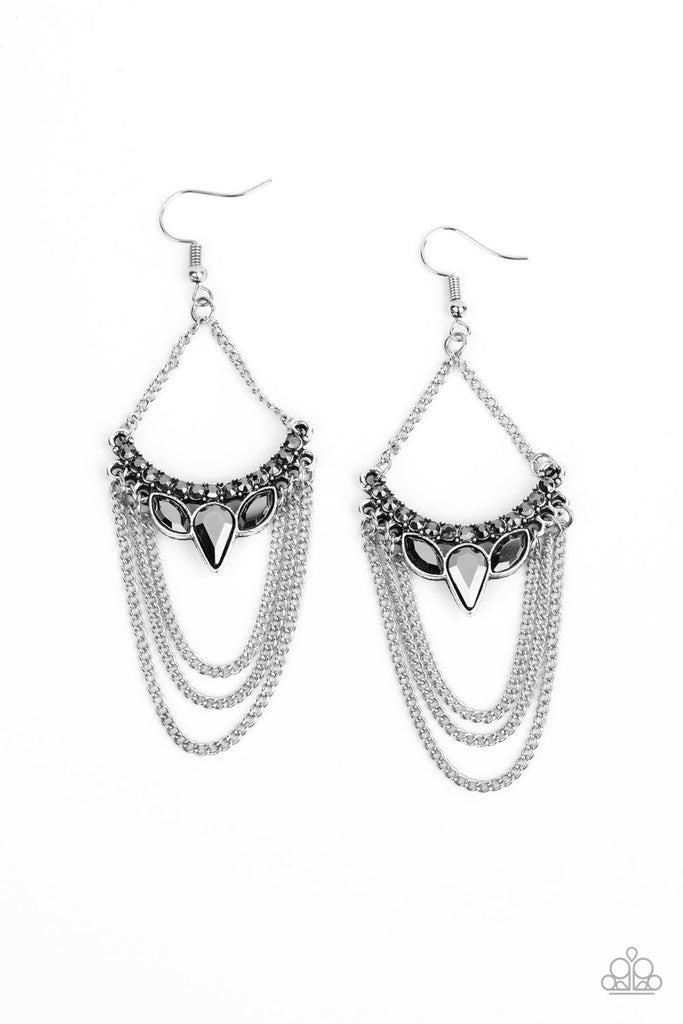 Burst Into TIERS-Silver Earring-Paparazzi - The Sassy Sparkle