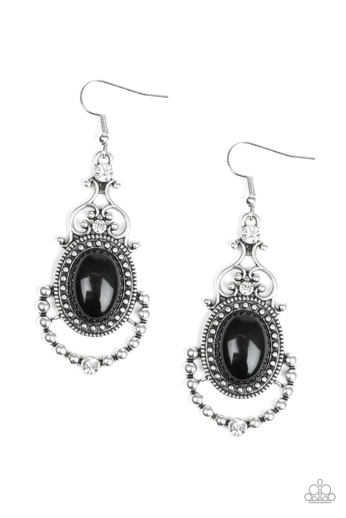 CAMEO and Juliet-Black Earring-Paparazzi - The Sassy Sparkle