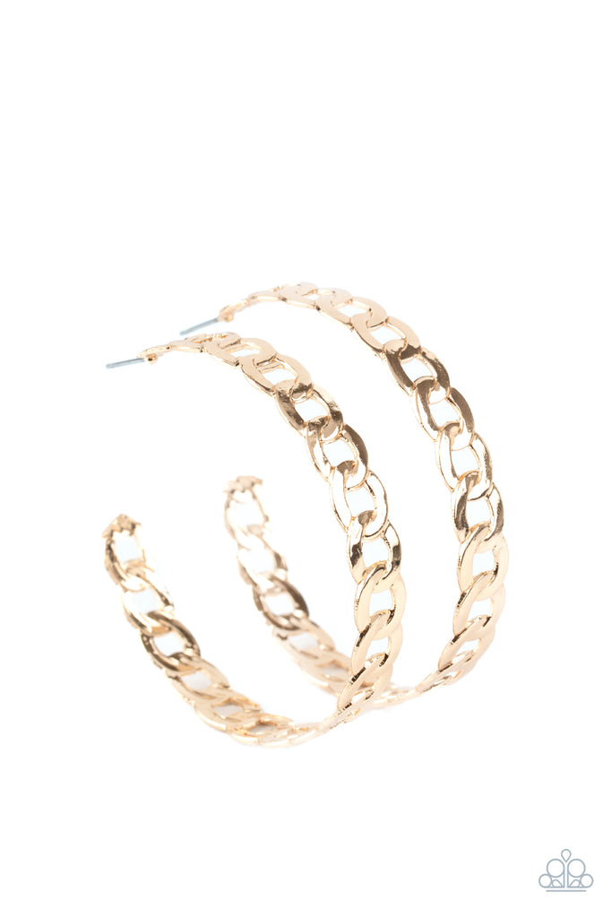 Climate CHAINge-Gold Hoop Earrings - The Sassy Sparkle
