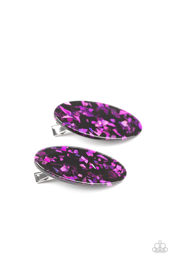 Paparazzi-Get OVAL Yourself!-Purple Hair Clip Set - The Sassy Sparkle