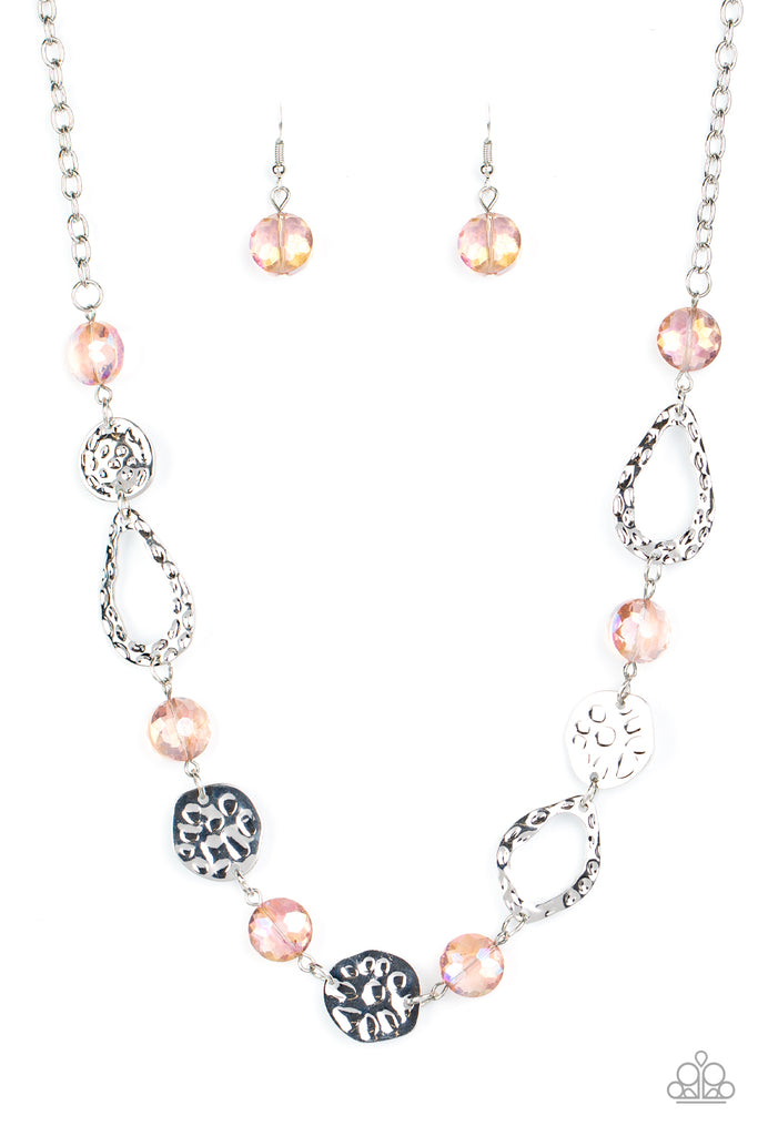 High Fashion Fashionista-Pink Necklace-Short-Iridescent-Paparazzi - The Sassy Sparkle