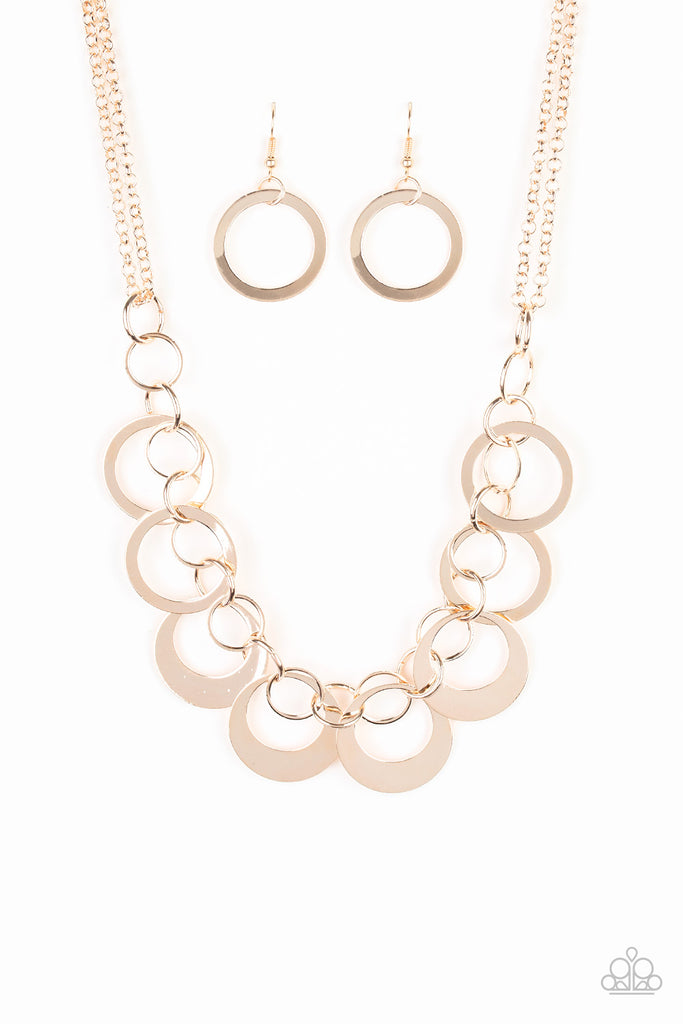 In Full Orbit - Rose Gold Necklace-Paparazzi - The Sassy Sparkle