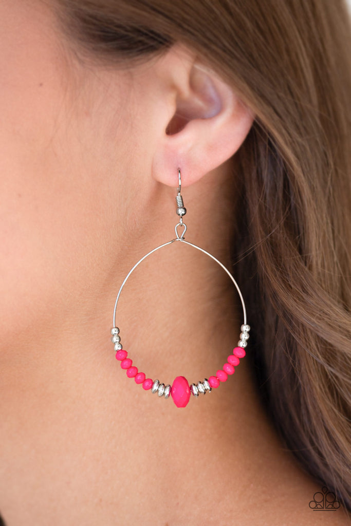 Retro Rural-Pink Earring-Paparazzi - The Sassy Sparkle
