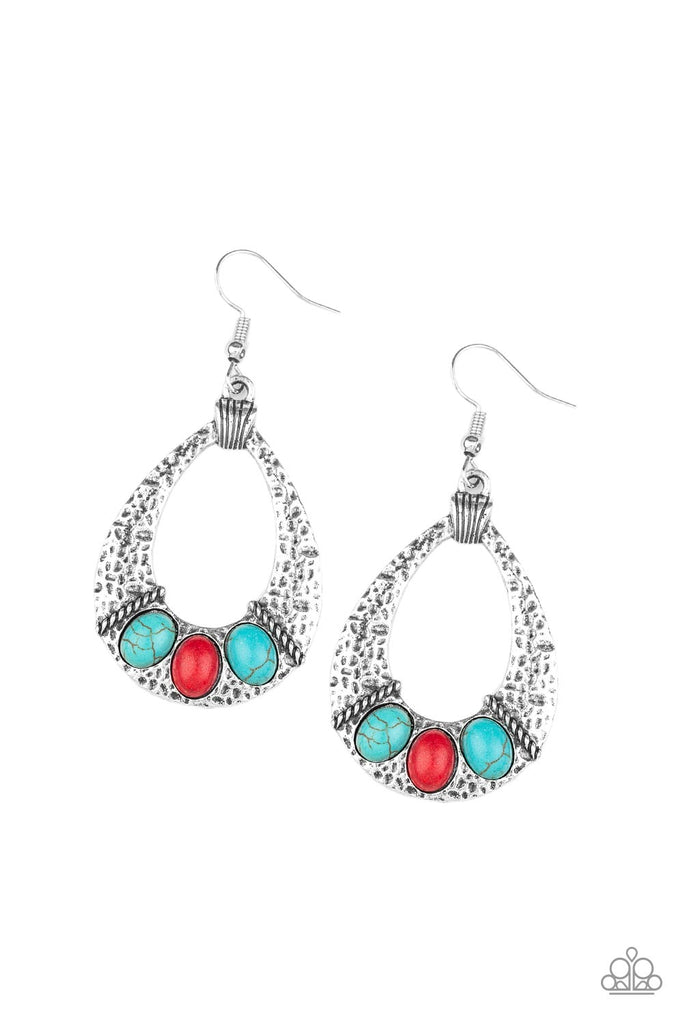 Paparazzi-Terra Terrific-Multi Earring-Stone-Red and Blue - The Sassy Sparkle